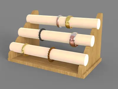 Bamboo Bracelet Display 3D model