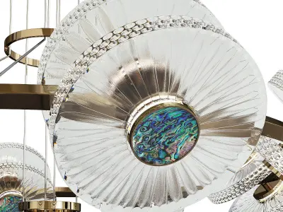 ROSEMARY chandelier made of glass and brass Low-poly 3D model