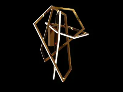 Futuristic Wall Light Low-poly 3D model