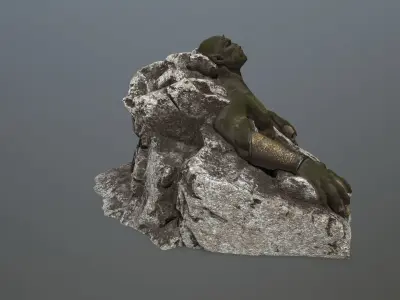 stone Worrior Low-poly 3D model