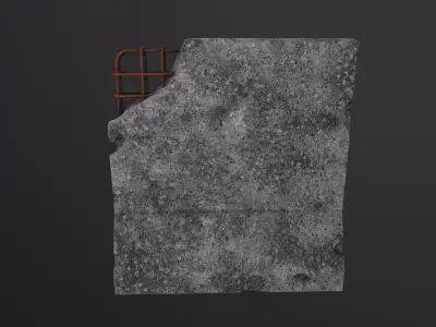 Concrete Barrier 3D Model Low-poly 3D model purchase