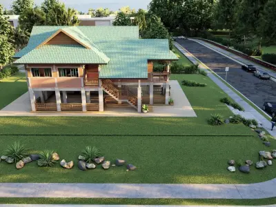 Casa Scene-villa-modern house 3D model 32
