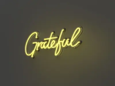 Grateful - Neon Sign 3D model