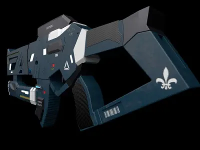 sci-fi Handgun Low-poly 3D model