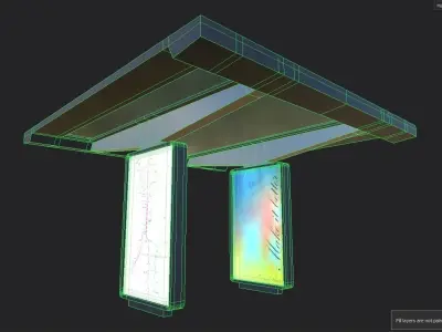 Bus Shelter 07 Low-poly 3D model