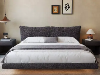 scandinavian bedroom scene 3D model