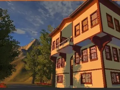 HOUSE1 house with windows and balconies Low-poly 3D model