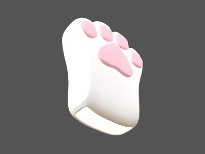 Cat Paw Glove v1 005 Low-poly 3D model