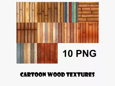 Cartoon Wood Textures Pack 31 - 10x PNG  Texture