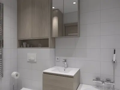 Simple but cozy bathroom 3D model