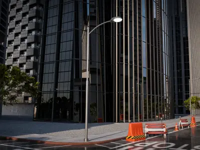 CITY SCENE SET SKYSCRAPER Low-poly 3D model