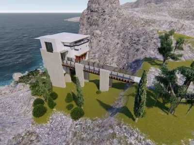 Casa Scene- Beach villa-modern house 3D model