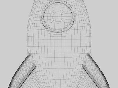Low poly Rocket spaceship Low-poly 3D model