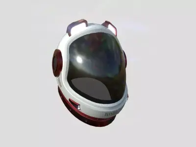 Astronaut Helmet B02 White Red - Character Design Fashion Low-poly 3D model