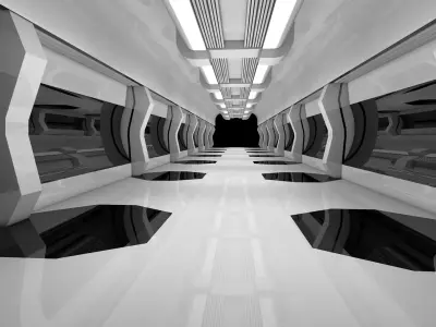 Hallway 3D model get