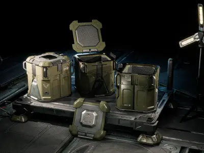 Sci Fi Crate Pack Low-poly 3D model