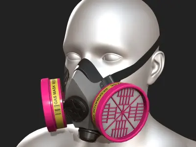 Gas mask plastic protection combat military  Low-poly 3D model