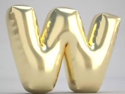 W Balloon Gold 3D model