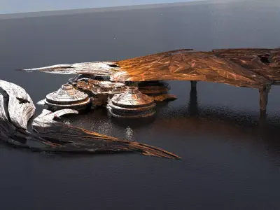 Ocean alien base rig  1 3D model