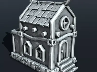 medieval house 3D print model