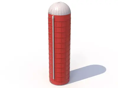 Red Farm Silo PBR Low-poly 3D model