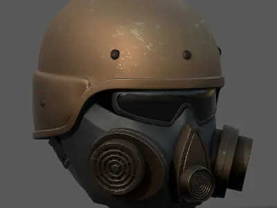 Helmet scifi military combat human fantasy cyborg  Low-poly 3D model