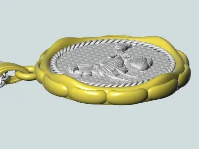 SCORPIO ZODIAC SIGN GOLD NECKLACE DESIGN 3D print model