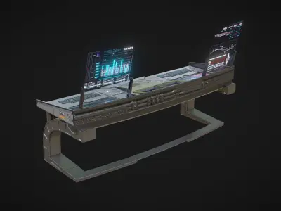 Sci Fi Lab Control Panel Low-poly 3D model