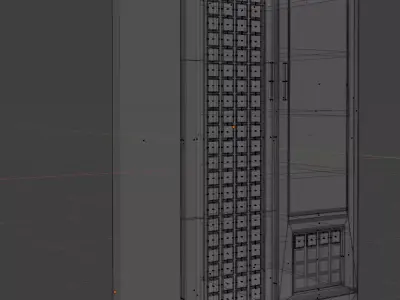 Modern White Wood Cabinet Low-poly 3D model