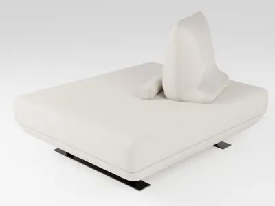 Italian style sofa in light colors with double-sided pillows 3D model