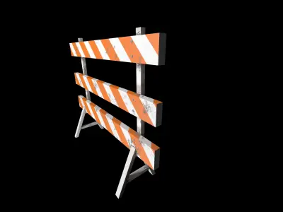 Road barricade Low-poly 3D model