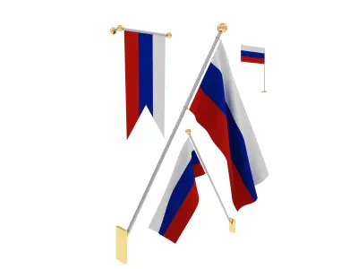 Flags of Russia 3D model