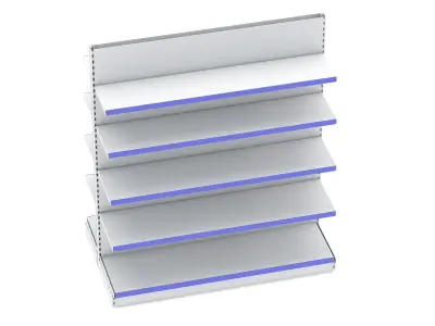 Supermarket Double Shelves 2  3D model