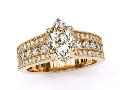 marquise fancy ring 3D print model