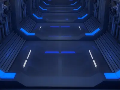Sci Fi Corridor 3D model 43