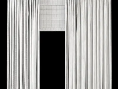 Roman and Cotton Curtain Low-poly 3D model