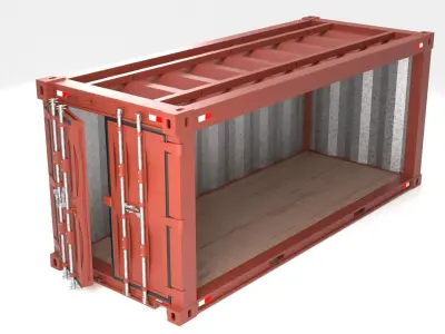 Stylized Cargo Shipping Container Low-poly 3D model