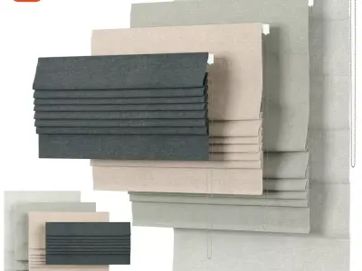 Roman Curtains 30 English Blinds Solo 3D model