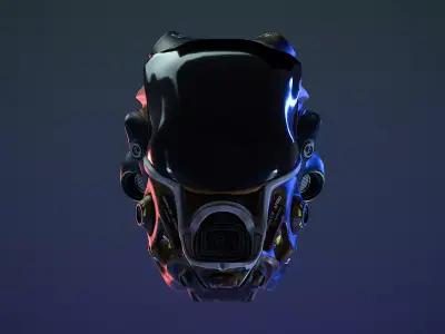 High-Detail Futuristic Sci-Fi Helmet - Production-Ready 3D Model 3D model