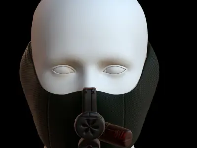 Gas mask helmet 3d model scifi Low-poly  Low-poly 3D model