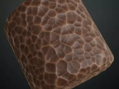 Hand-Carved Hammered Wood Surface PBR Texture