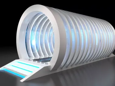 Futuristic Sci Fi Energy Portal Time Tunnel 3D model