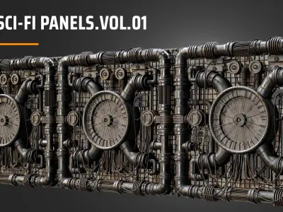 sci-fi panels vol 01 Low-poly 3D model