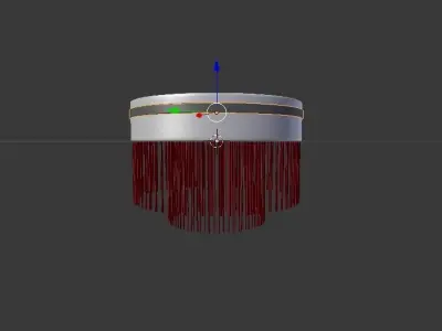 chandelier ceiling light with strands hanging from it 3D model
