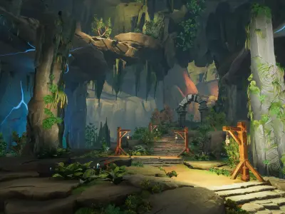 Stylized Lost Cave Low-poly 3D model