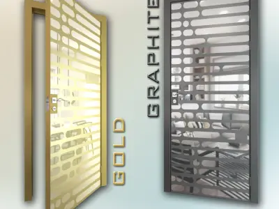 Mirrored door 01 Low-poly 3D model