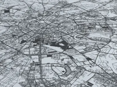 Moscow Road Network and Streets 3D model