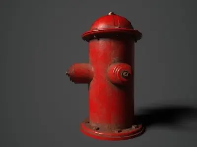 Fire Hydrant PBR Low-poly 3D model