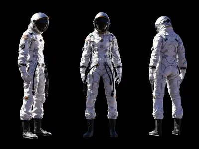  Female Space Suit 3D Model 