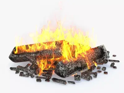 Bonfire v2 Low-poly 3D model